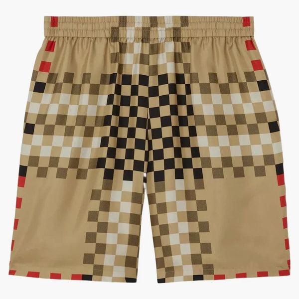 Burberry Pixel Check Shorts Beige