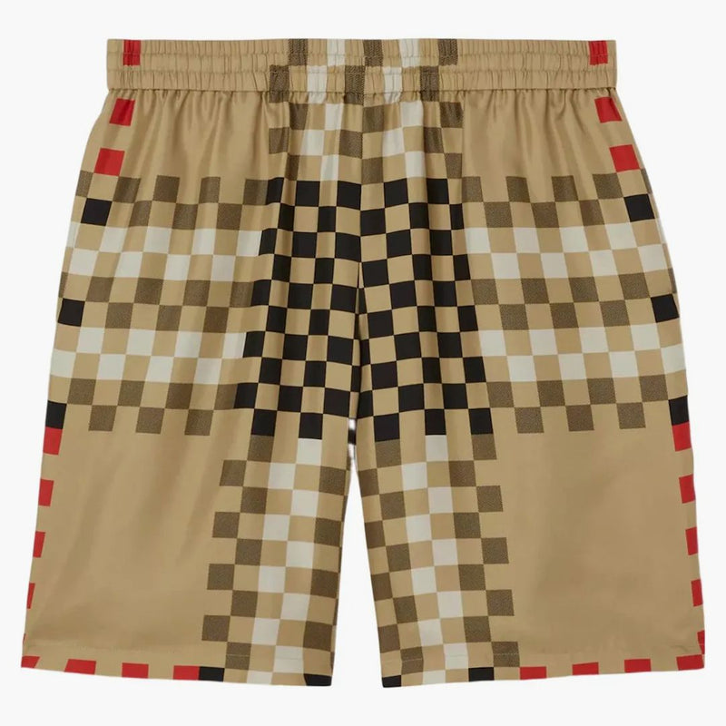 Burberry Pixel Check Shorts Beige