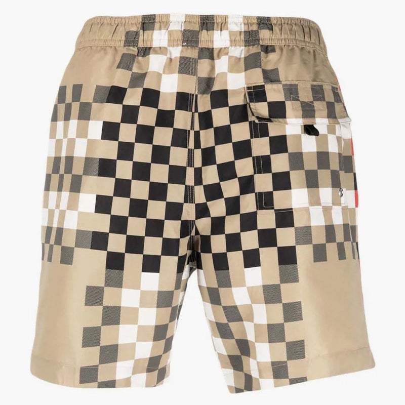 Burberry Printed Drawstring Swim Shorts Checker Print