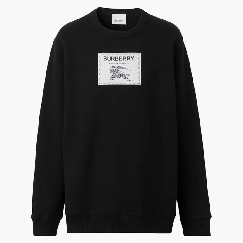 Burberry Prorsum etykieta bawełniana bluza czarna