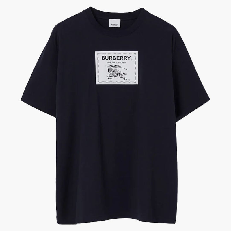 Burberry Prorsum Etikett bomullst-shirt rökt marin