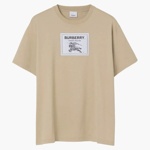 Burberry Prorsum Etichetta T-shirt in cotone morbido Fawn