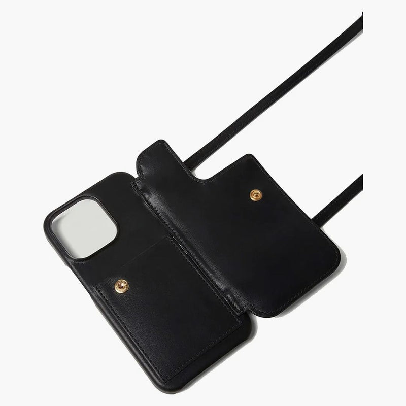 Burberry quiltad lammskinn lola iPhone 13 pro telefonfodral med remsvart