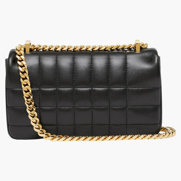 Burberry quiltad läder lola väska mini svart