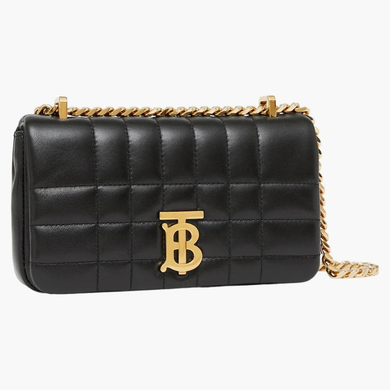 Burberry prošívaná kůže lola taška mini černá