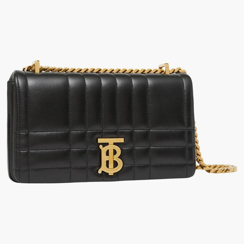 Burberry Quilted Pull Lola Borsa Small Black/Gold Tone