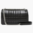 Burberry Quilted Leather Lola Bag Small Black/silver-tone