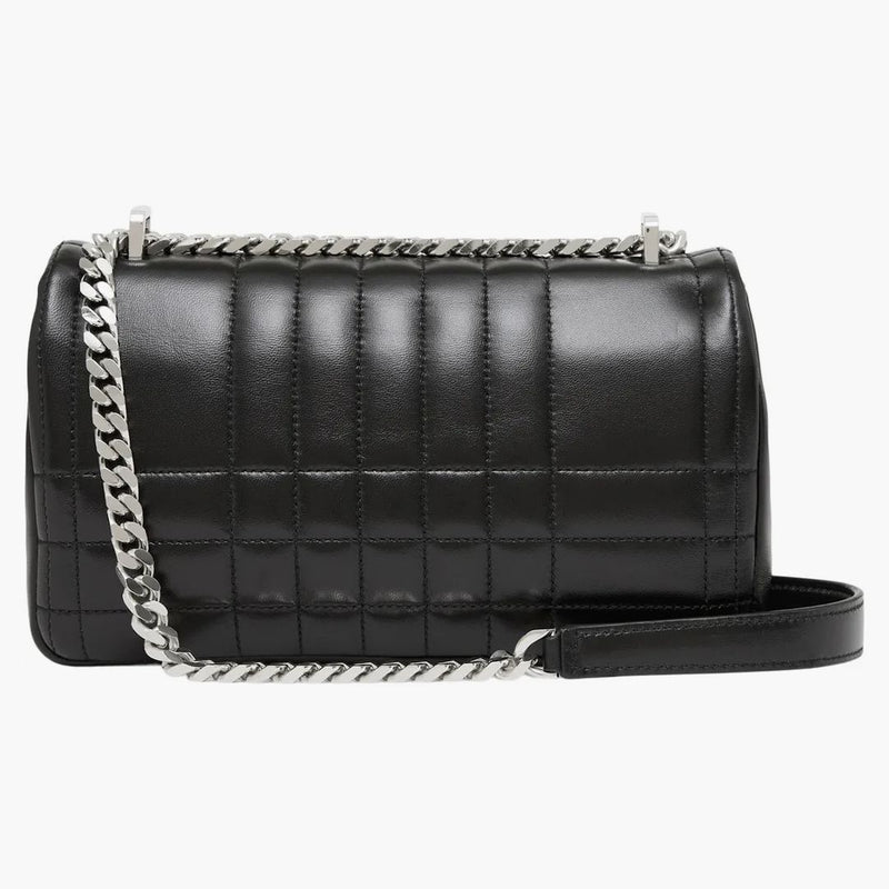 Burberry trapunted in pelle Lola sacca piccola tono nero/argento