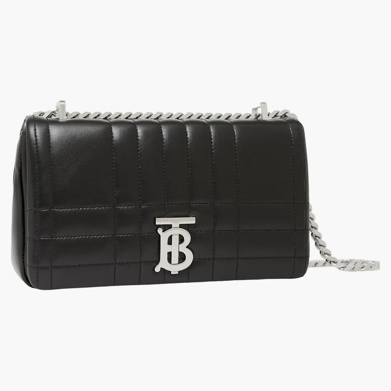 Burberry trapunted in pelle Lola sacca piccola tono nero/argento