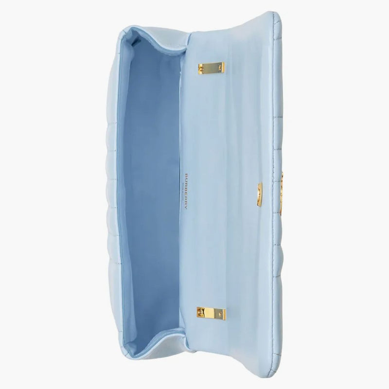 Burberry trapunted in pelle lola sacca piccola blu pallida
