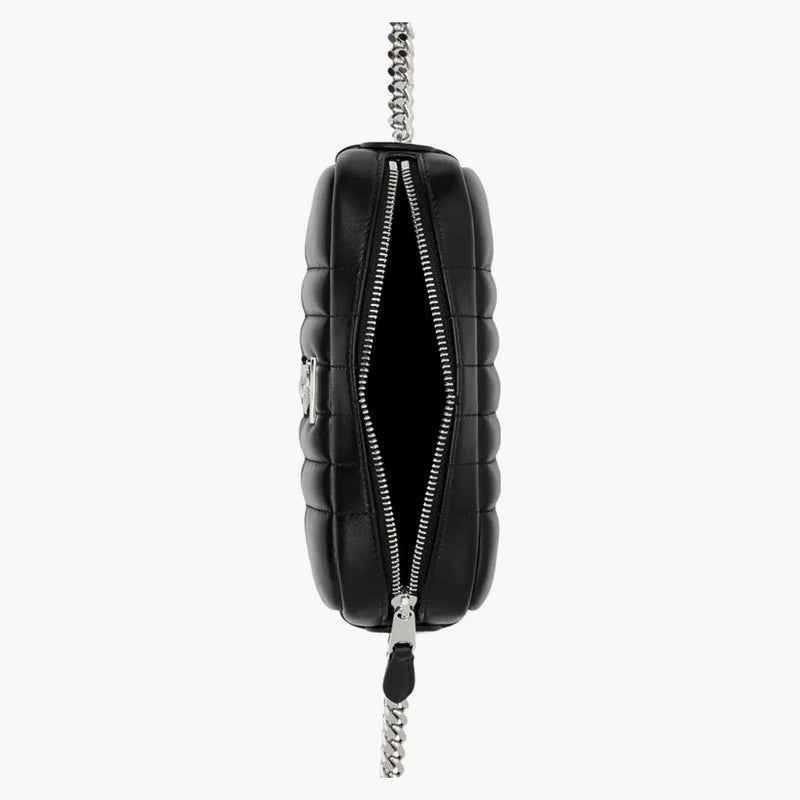 Burberry prošívaná kůže Mini Lola Came Bag Black/Silver-Tone