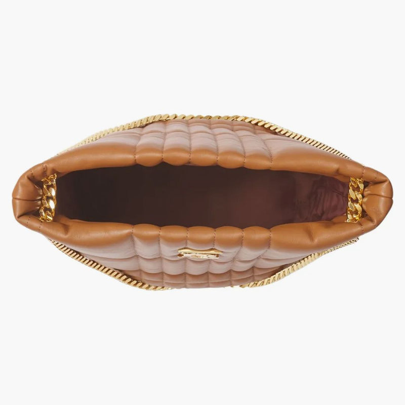 Burberry prošívaná kůže Malá lola kbelíková taška javorová hnědá/zlatý tóne