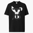 Camiseta de algodón de algodón con estampado de rabas de Burberry Black/White