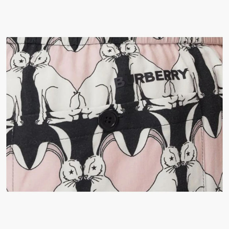 Burberry Rabbit-Print Shorts Black Pink