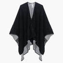Burberry Reversible Controlla Merino Wool Poncho Scarf Nero/Grigio