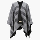 Burberry Reversible Controlla Merino Wool Poncho Scarf Nero/Grigio