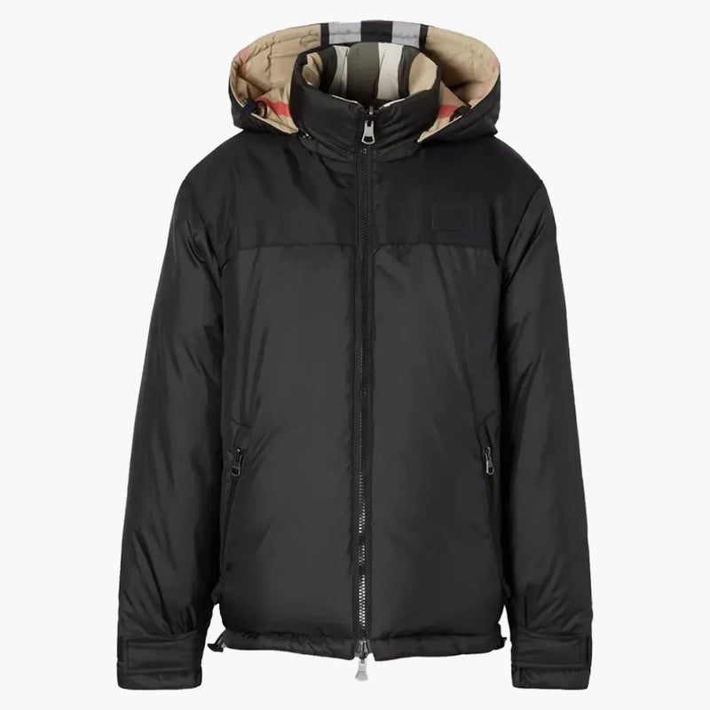 Burberry Reversible Check Nylon Buffer Jacket Black Archive Beige
