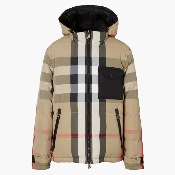 Burberry Reversible Check Nylon Buffer Jacket Black Archive Beige