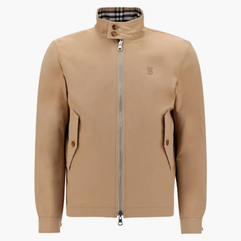 Burberry Reversible Check Wool Cotton Harrington Jacket Beige