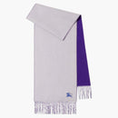Burberry Reversible Iconic Logo Cashmere Scarf Purple