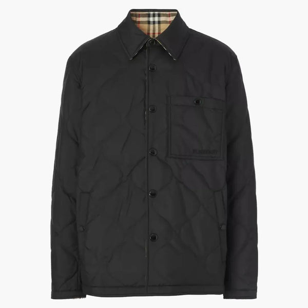 Burberry reversible vintage check thermoregulated overhirt black archive beige