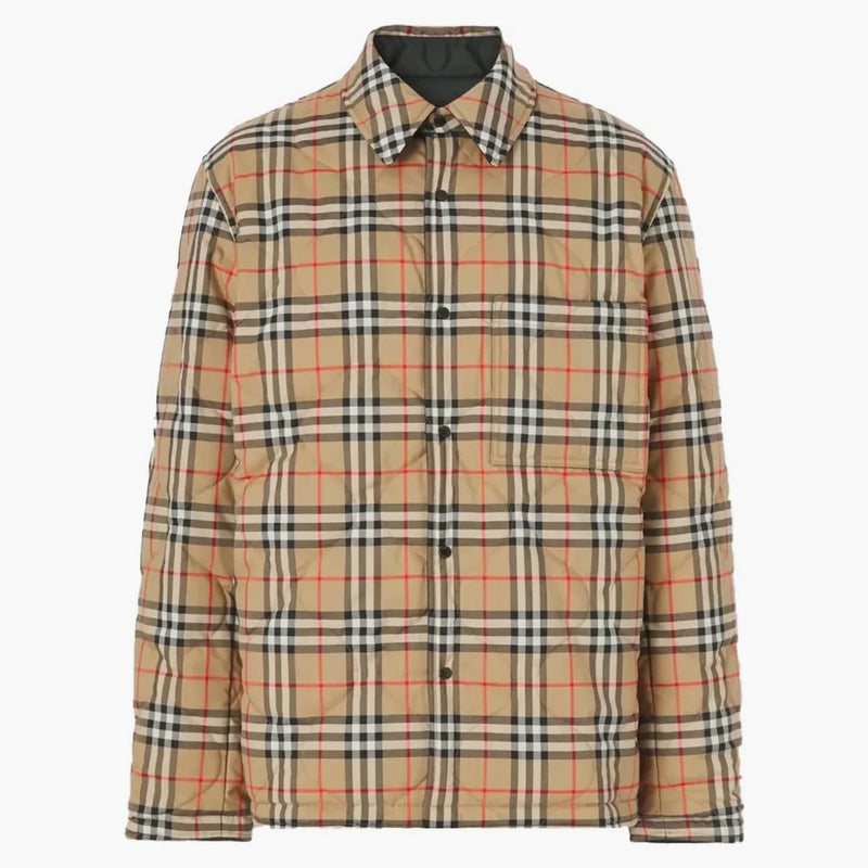 Burberry reversible vintage check thermoregulated overhirt black archive beige
