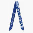 Burberry Rose-printed Silk Scarf Blue/white
