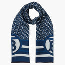 Burberry ss dubbeltryckt siden halsduk cerulean blå