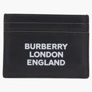 Burberry Logo Print Leather Card Case 4 Slot Black