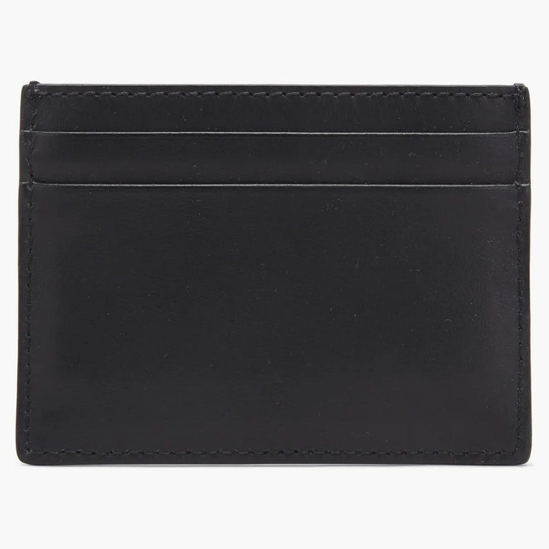 Logo burberry tisk kožená karta Case 4 slot černá