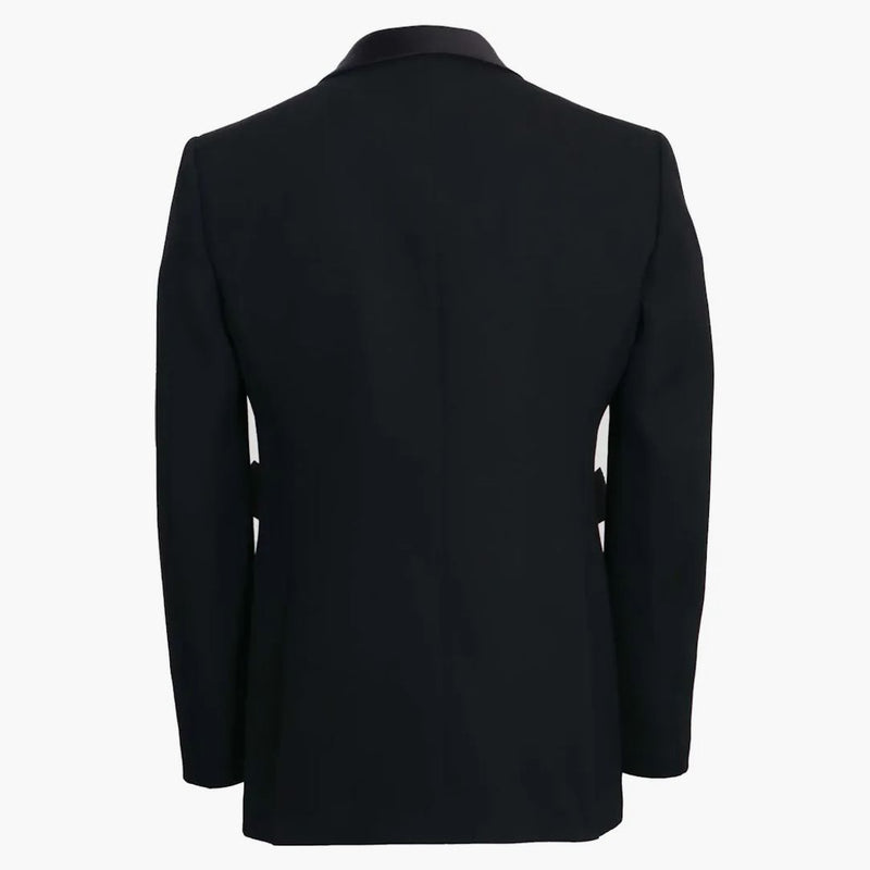 Burberry Satin Lapel Wool Tailored Jacket Black