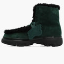 Burberry Shearling Embellished Suede Creeper Boot Green Black