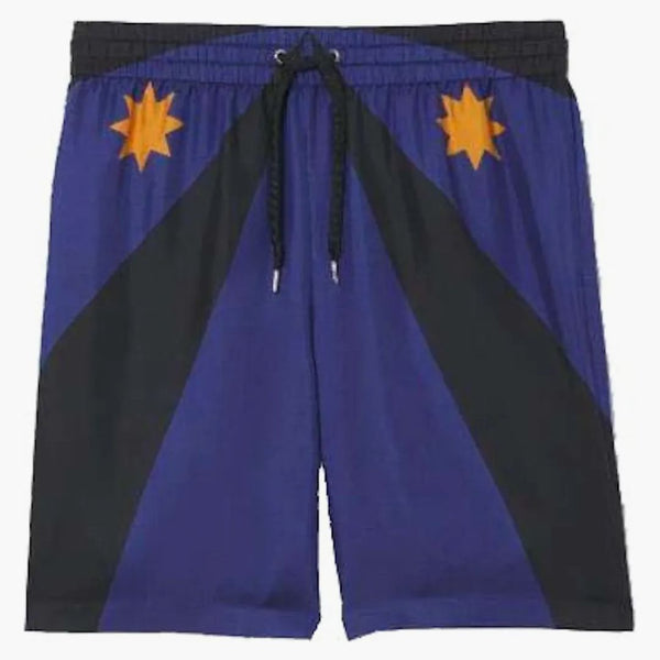 Burberry Silk Shorts Navy Black