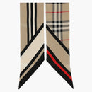 Burberry Skinny Montage Silk Scarf Beige