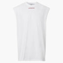 Burberry sin mangas de algodón de gran tamaño blanco