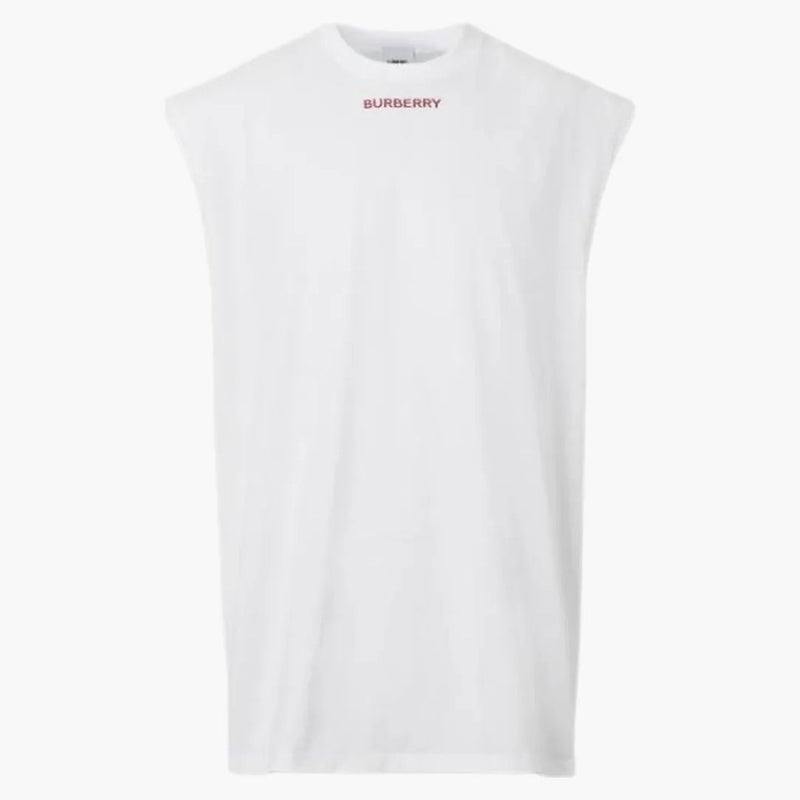 Burberry Sleeveless Cotton Oversized Top White