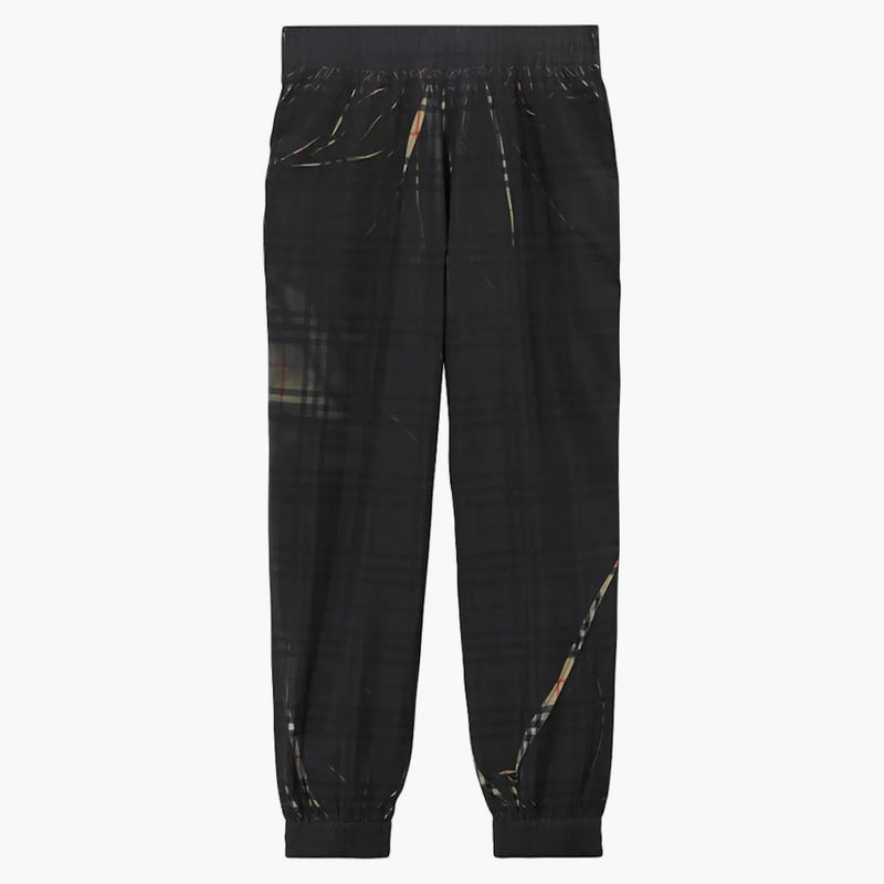 Burberry en rodajas de pantalones de jogging negros/Archivo beige