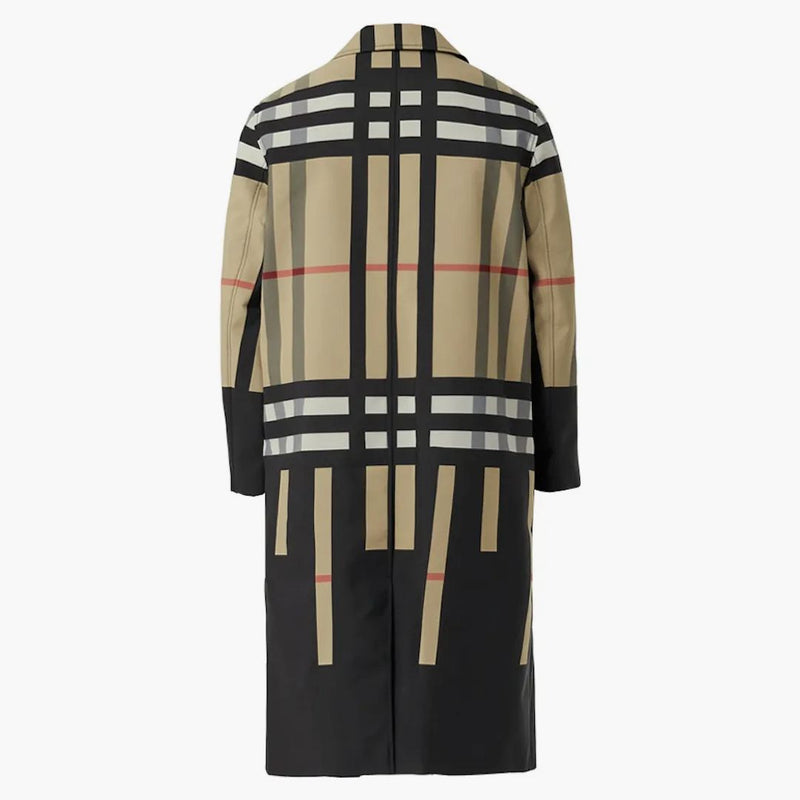 Burberry Sliced ​​Check Nylon Car Coat Archive Beige