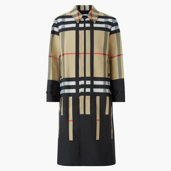 Burberry Sliced ​​Check Nylon Car Coat Archive Beige