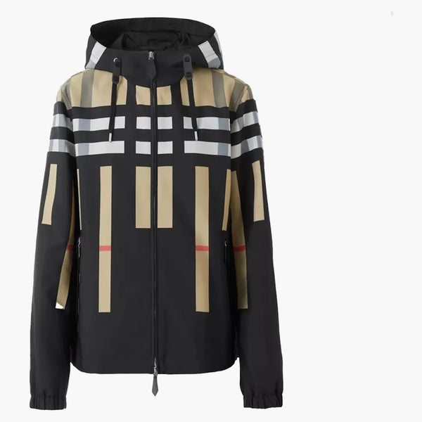 Burberry Sliced ​​Check Nylon Hooded Jacket Archive Beige