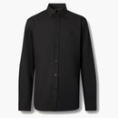 Burberry Slim Fit Monogram Motif Stretch Cotton Poplin Shirt Black