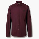 Burberry Slim Fit Monogram Motif Stretch Algodón Poplin camisa profunda Marón