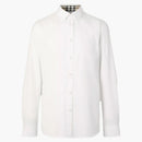 Burberry Slim Fit Monogram Motif Stretch Cotton Poplin Shirt White