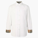 Burberry Slim Fit Monogram Motif Stretch Cotton Poplin Shirt White