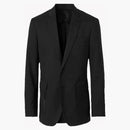 Burberry slim fit zip lana giacca su misura per lana nera