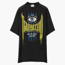 Burberry slogan potisk Perforované tričko černé