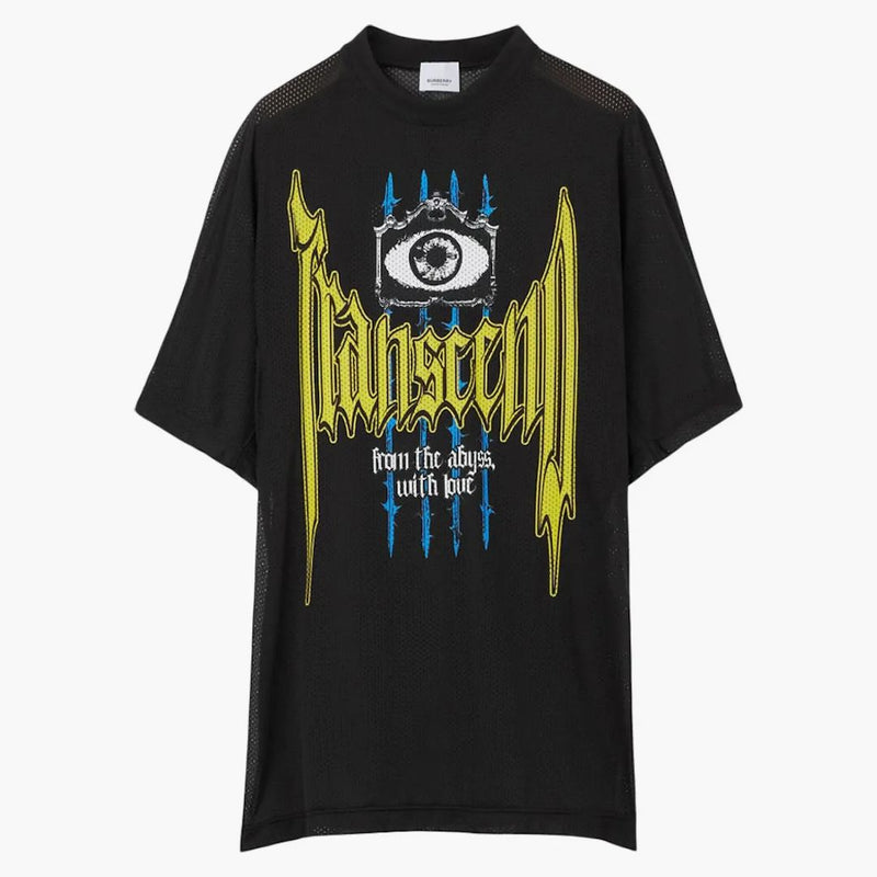 Burberry slogan tryck perforerad t-shirt svart