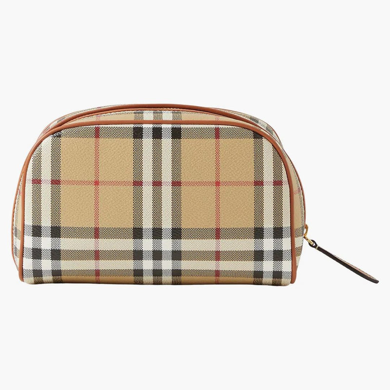 Burberry Small Check Travel Pouch Archive Beige