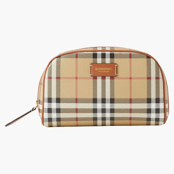 Burberry Small Check Travel Pouch Archive Beige