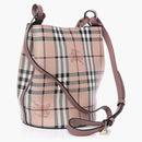 Burberry Small Lorne Haymarket Check Bucket Bag Light Elderberry